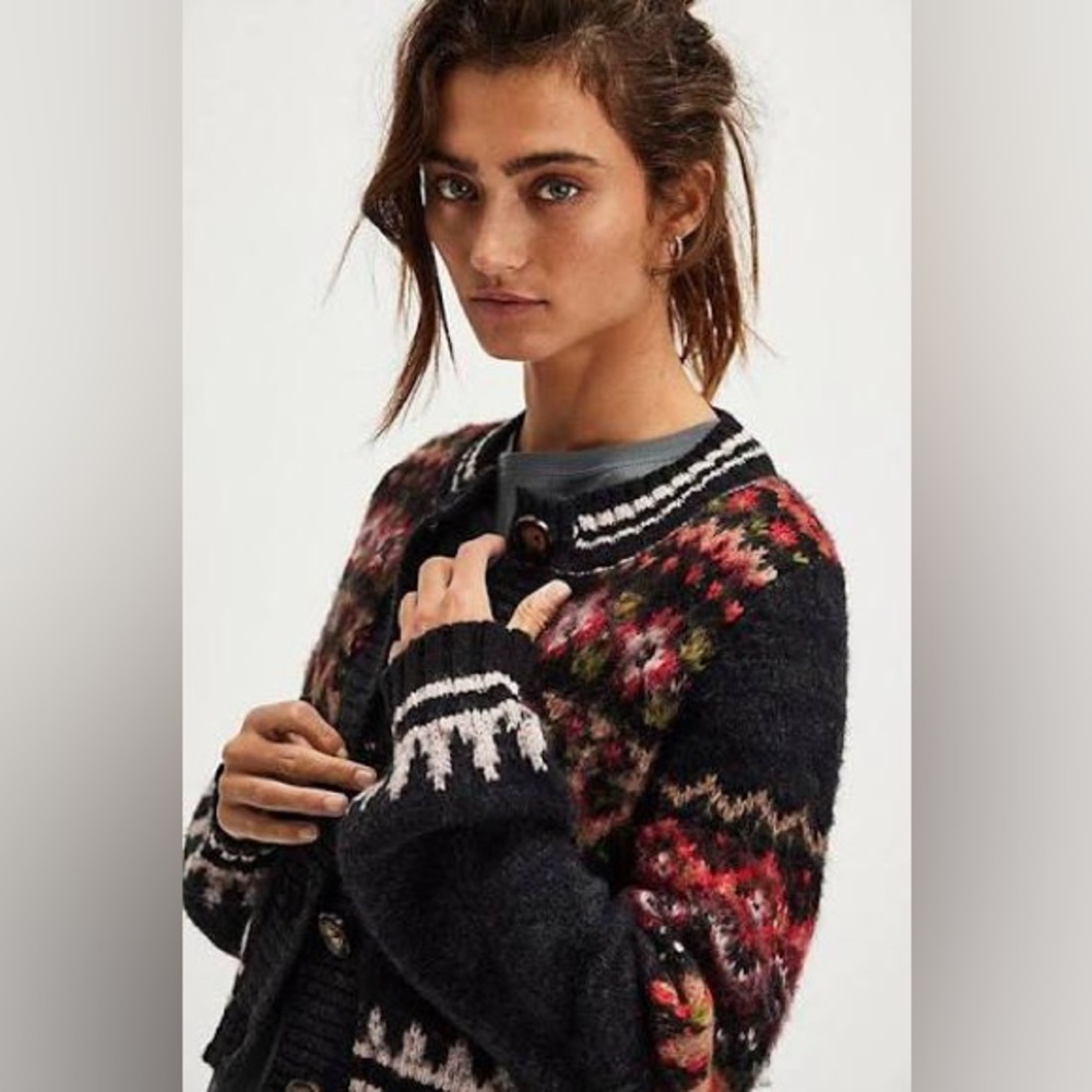 Free People Millie Cardi in Black - Picture 2 of 14